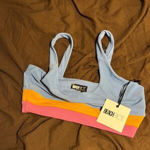 Beach Riot Vibrant Striped Bikini Top